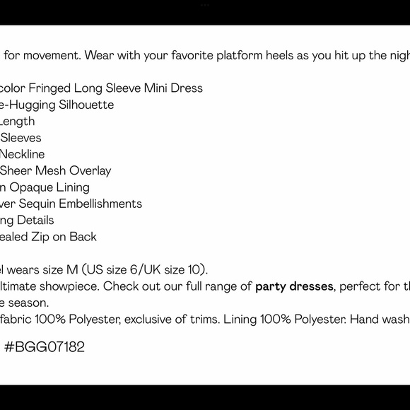 Nasty Gal Ombre’d Beaded Fringe Dress Size 6 USA - Picture 6 of 8